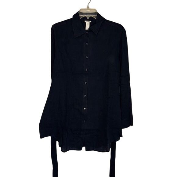 NWT Andie Resort Wear Corvo Black Gauze Swim Button Coverup Sz Medium - Picture 1 of 8